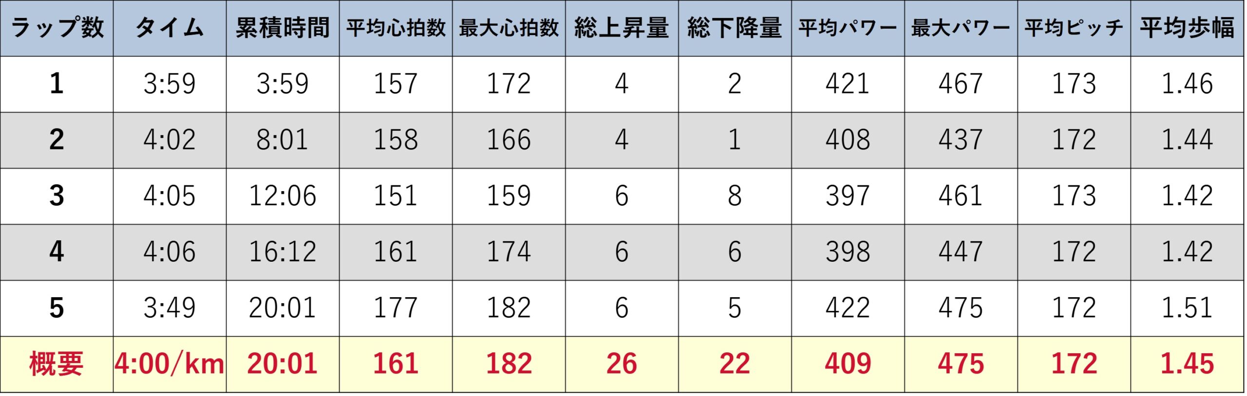 Garmin Fore Runner 255 計測データ ガーミン